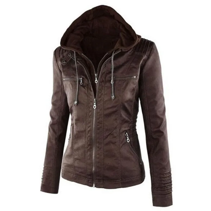 

Winter Faux Leather Jacket Women's Casual Basic Jacket Plus Size 7XL Waterproof and Windproof Jacket Women