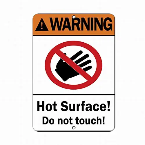 

Предупредительные знаки безопасности 12x1 6, горячая поверхность! Не прикасайтесь. Жестяной знак опасности