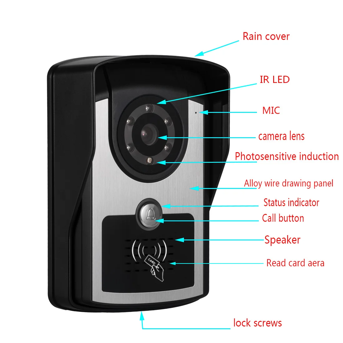 Видеодомофон с сенсорной кнопкой и цветным монитором 9 дюймов дверной звонок