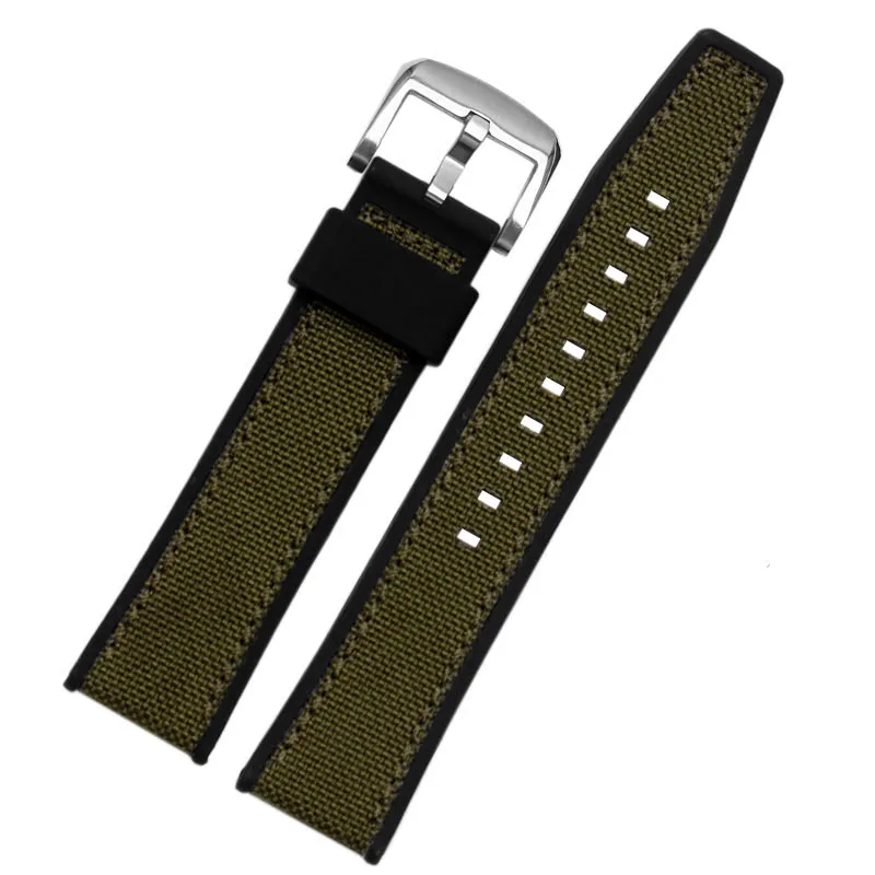 Genuine leather with silicone bottom watchband for SRPD76K1 SRPE80K1 SRPE79K1 wristband Sports Waterproof strap 22mm black brown