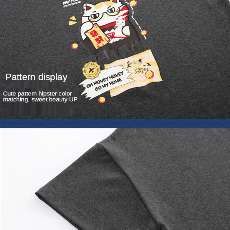 

Ladies Pajamas 2021 New Cotton Home Service Summer Cartoon Cute Loose Pijamas Student Short Sleeved Sleepwear Sleep Tops Nightie