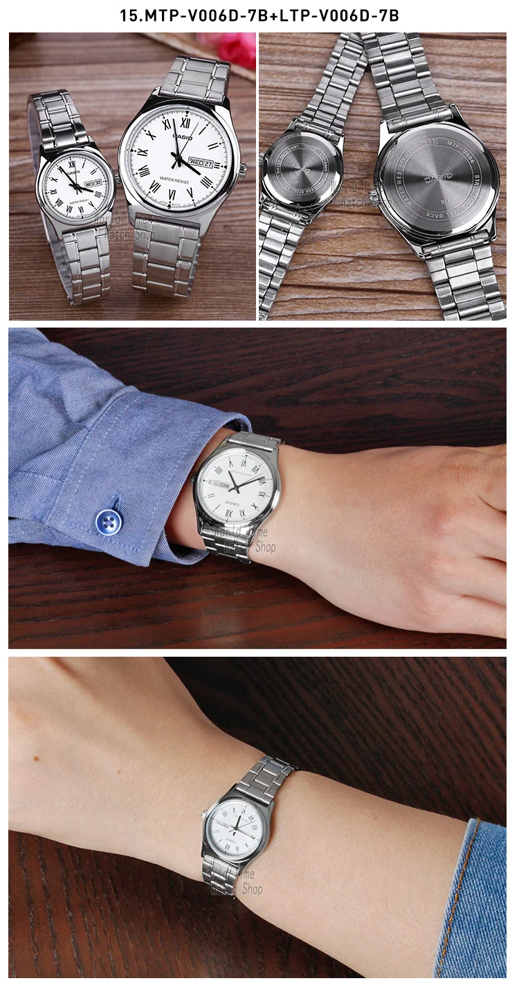 Мужские часы Casio Мужские часы Set Top Brand Роскошные женские часы Кварцевые наручные часы Спортивные мужские часы Водонепроницаемые женские часы Luminous Pair Design Model relogio feminino masculino reloj hombre