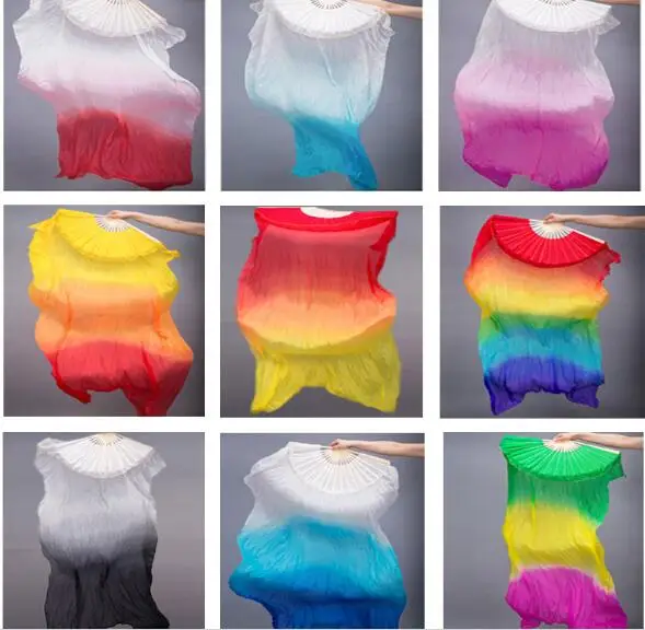Hot Sell Cheap Kids Women Belly Dancing Fan Veils 1 Pair Gradient Color Dancer Practice Long Props 120cm/150cm/180cm | Тематическая