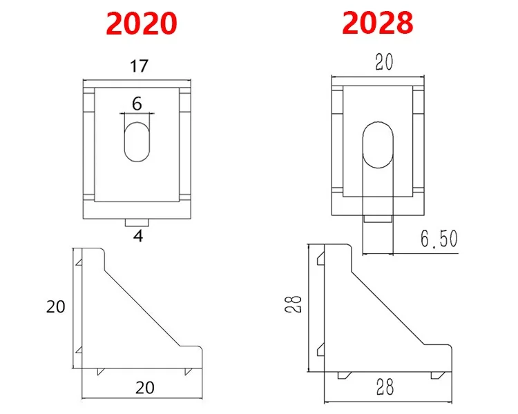 2/5 шт. 2028 3030 4040 Угловой Кронштейн для установки угол разъем L кронштейн крепления для алюминиевого профиля с ЧПУ 4545 6060 8080