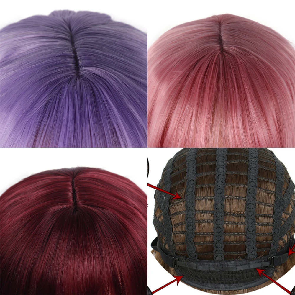 MSIWIGS длинные смешанные фиолетовые Женские синтетические парики с челкой
