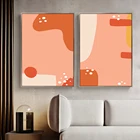 Абстрактная сгоревшая оранжевая настенная Картина на холсте Терракотовая Минималистичная геометрическая форма плакаты в стиле бохо принты домашний декор