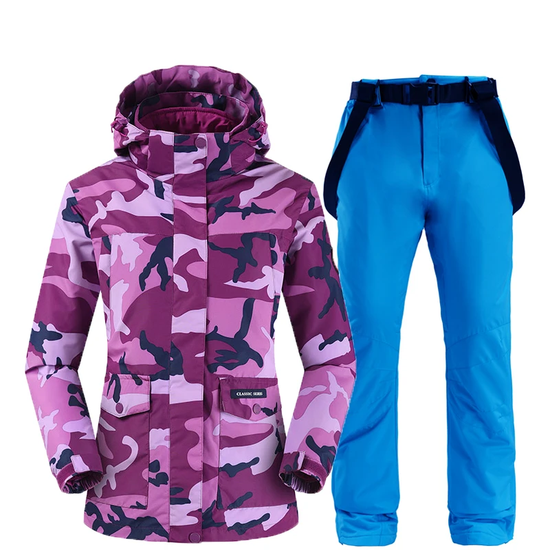 

Camouflage Ski Jackets And Pants Women Ski Suit Snowboarding Kits Very Warm Windproof Waterproof Winter Outdoor Clothing