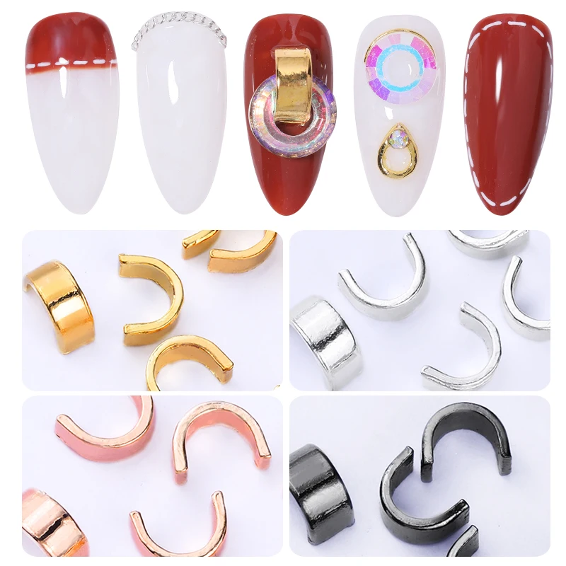 10 шт./пакет украшения для ногтей металлические кольца смешанные обычный размер