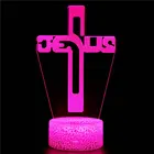 Молитвенная Статуя Иисуса Креста Бога, 3D ночник со светодиодной подсветсветодиодный, настольная красочная прикроватная лампа с цветным датчиком, подарок на Рождество