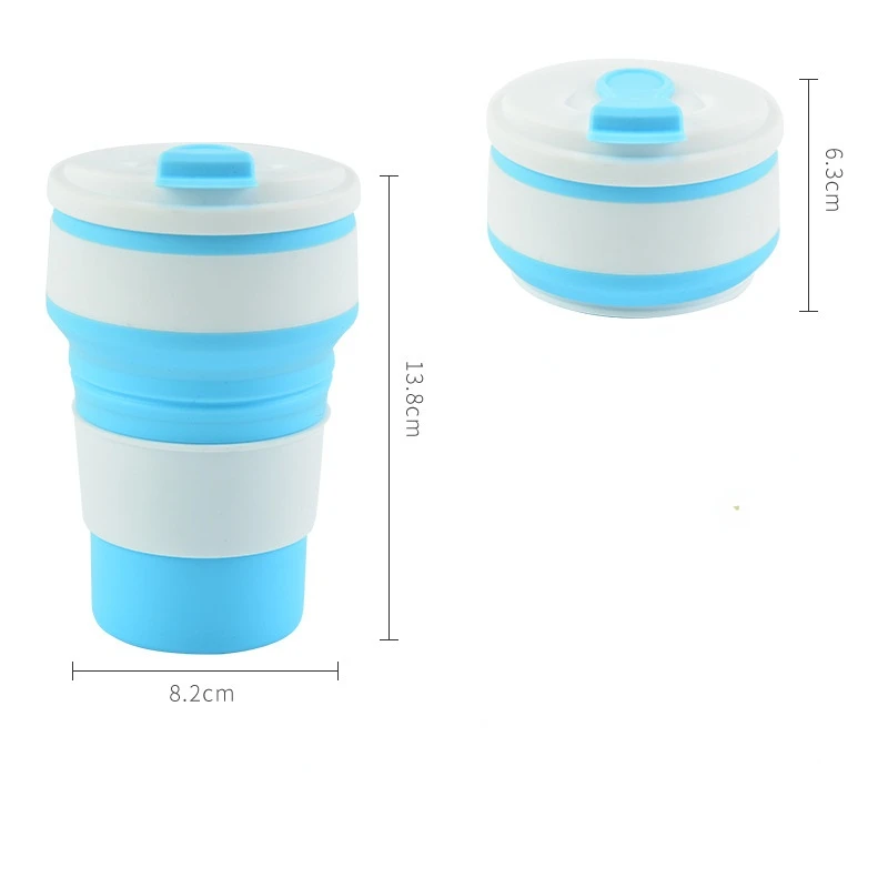 350ML Silicone PP Folding Cup Collapsible Mug With Cover Coffee Travel Outdoors Portable Water Drinking Tea Cups Multi-function | Дом и сад
