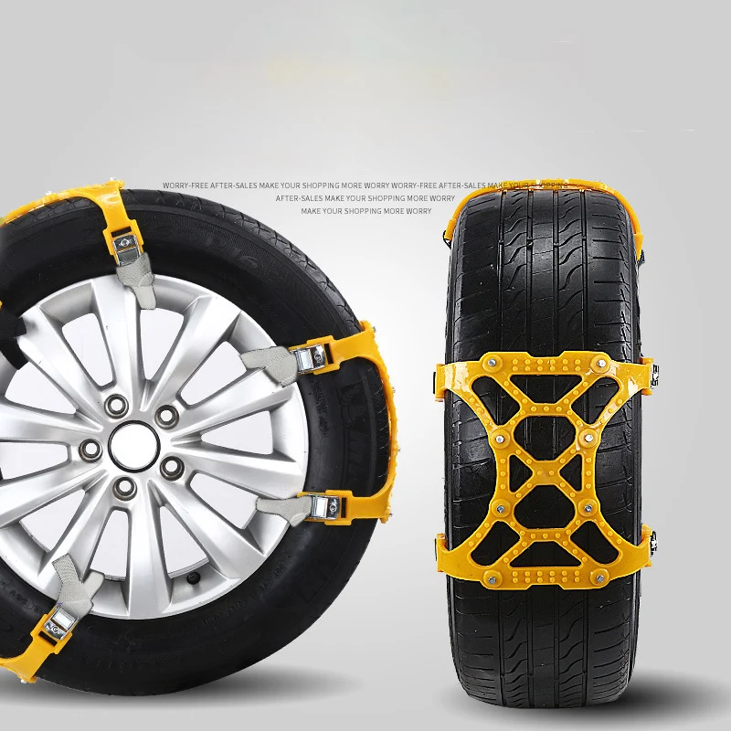 

1/6 Pcs Car Tyre Winter Safety Tire Anti-skid Double Snap Skid Wheel TPU Chains