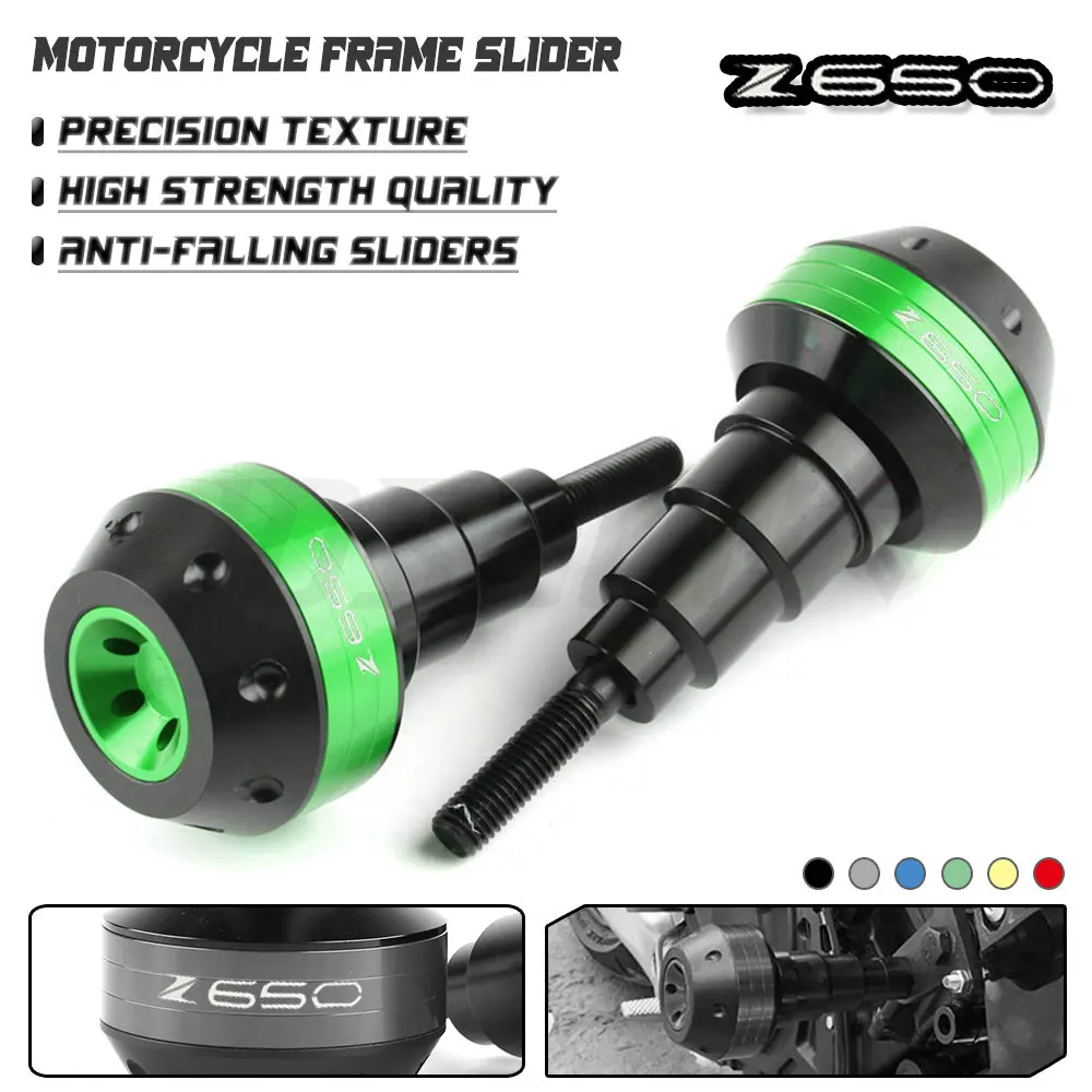 

LOGO Z650 Motorcycle falling protection frame slider fairing guard anti crash pad protector For Kawasaki Z650 NINJA650 2017-2019