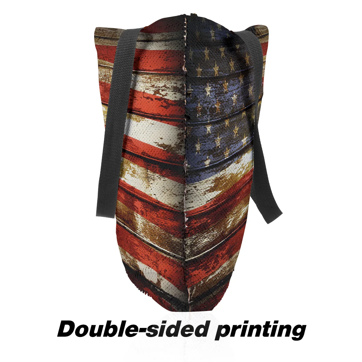 Сумка на плечо с изображением американского флага и деревянного фона женские