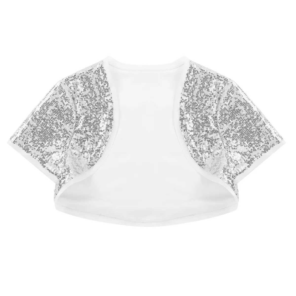 Модный женский Блестящий короткий топ с короткими рукавами и блестками для