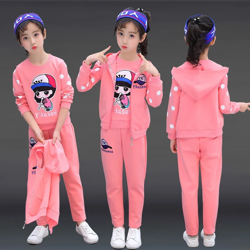 Fashion Girls Clothes Sets Autumn Winter Vest + Coat Pants 3PCS Baby Kids Tracksuit Children’s Clothing Teen 5 6 8 10 12 years | Детская