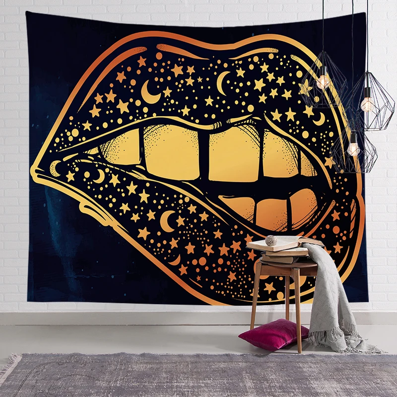 

IBOWS Tapestry Gold Black Sun Moon Tapestry Wall Hanging Celestial Wall Tapestry Hippie Wall Carpets Dorm Decor Wall Tapestry