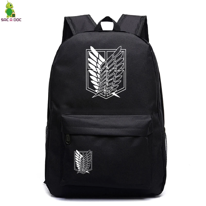 Schoolbags Атака на рюкзак Титан женские/мужские школьные сумки дорожные сумки подростковый Ноутбук Рюкзак Холст Аниме Mochila machila сумка - Цвет: Schoolbags