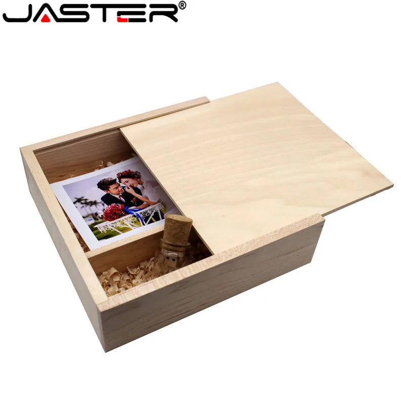 JASTER 205*205*60 мм фотоальбом деревянный USB + коробка usb флеш накопитель карта памяти