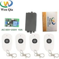 433mhz universal remote control ac 220v 10a 2200w 1ch rf relay receiver and transmitter for led light and electric door control