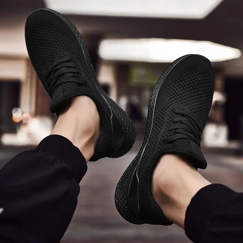 

SusuGrace 2021 Men Mesh Sneakers Plus Size 39-48 Summer New Arrivals Breathable Light Casual Lace-up Flats Gym Shoes For Male