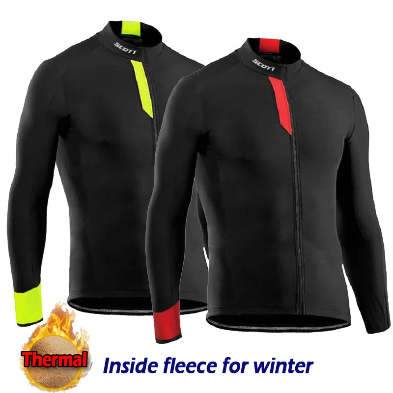 Зимняя одежда с длинными Термальность Велоспорт Джерси велосипед рубашка