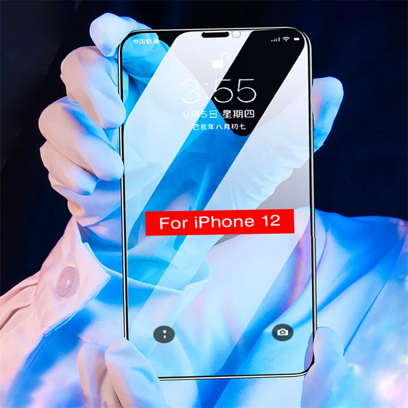 

2pcs 9D Protective Glass on the For iPhone 12 12 Pro 12 promax 12 MINI Screen Protector Tempered Glass