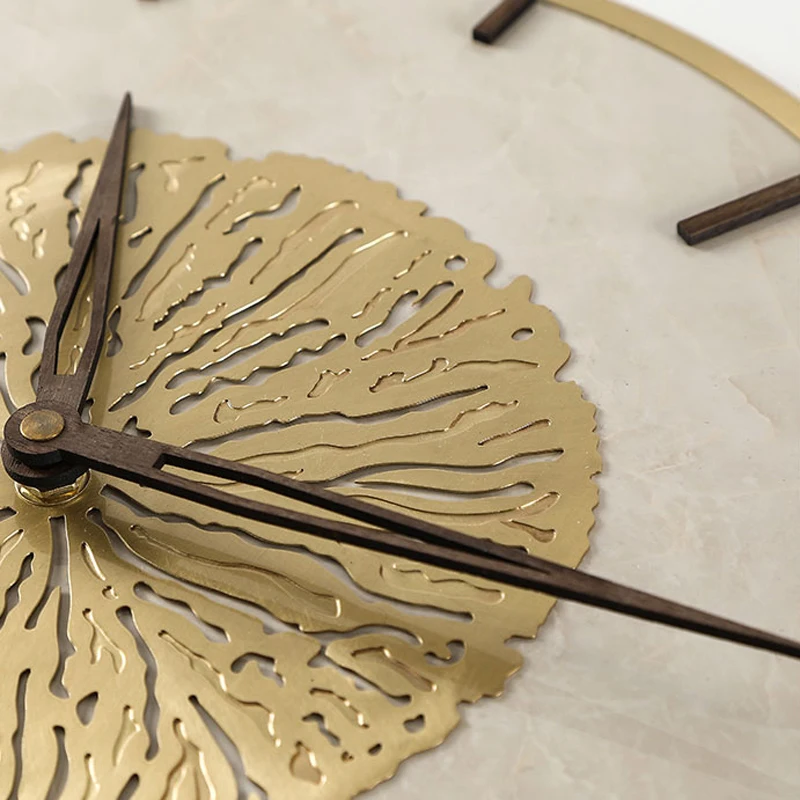 Nordic Luxury Marble Wall Clock Modern Design Atmospheric Style Living Room Decoration Hanging Watch Wall Clocks Home Decor