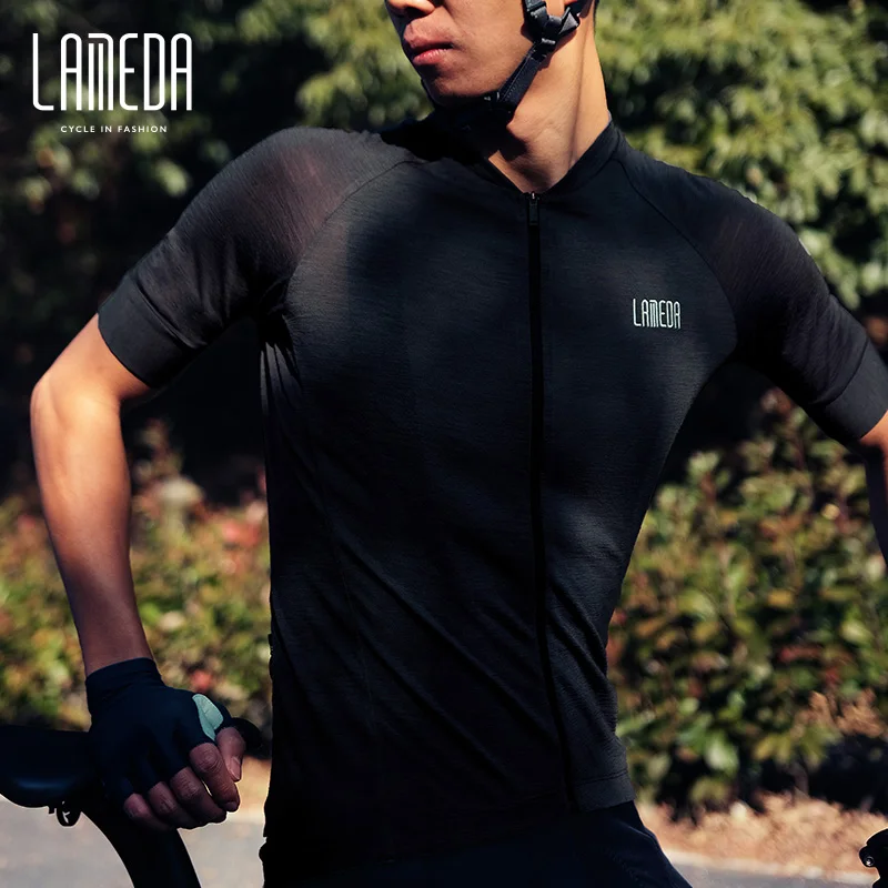 

LAMEDA 2021 Merino wool quick-drying wicking jersey short-sleeved shirt road mountain bike summer male