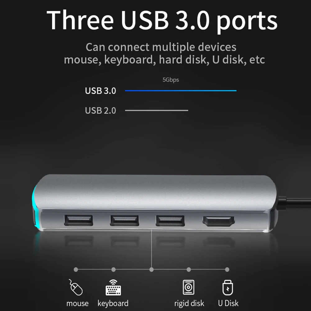 USB C концентратор адаптер Type c 3 0 к HDMI 4K SD/TF кардридер RJ45 PD зарядный для MacBook Pro