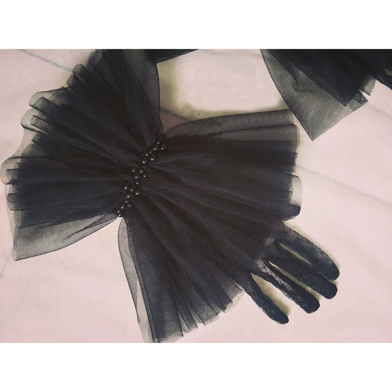 3 цвета модные пушистые сетчатые перчатки женские феи с кружевными воланами