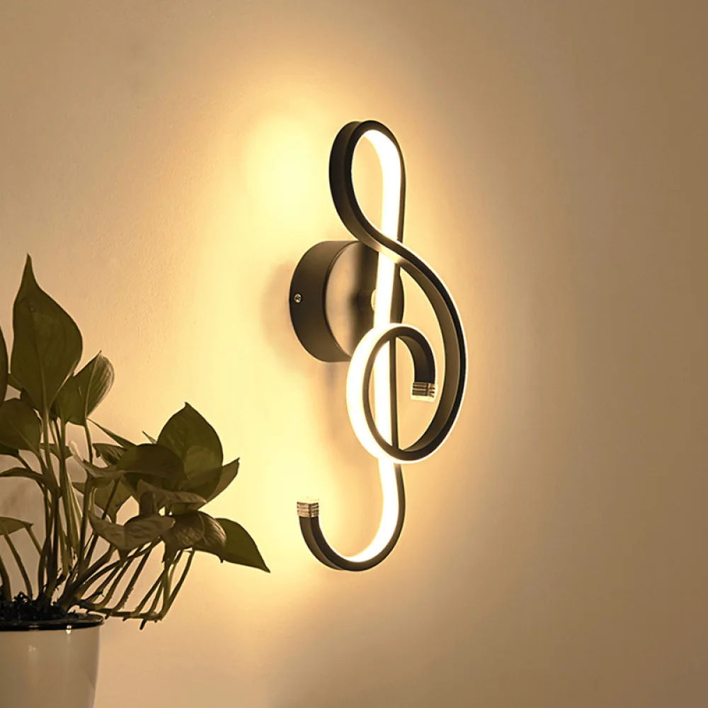 

Simple and creative led musical note wall lamp indoor lighting living room bedroom bedside wall lamp background wall lamp