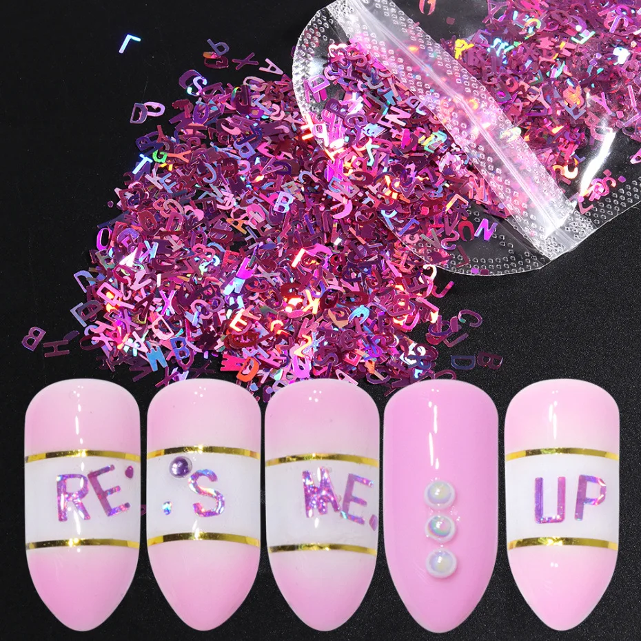 

Alphabet Sequins Flakes Glitter Flakes Letter Sequins for Clay Slime Filling DIY Nail Art Sticker Handmade Epoxy Resin Crafts