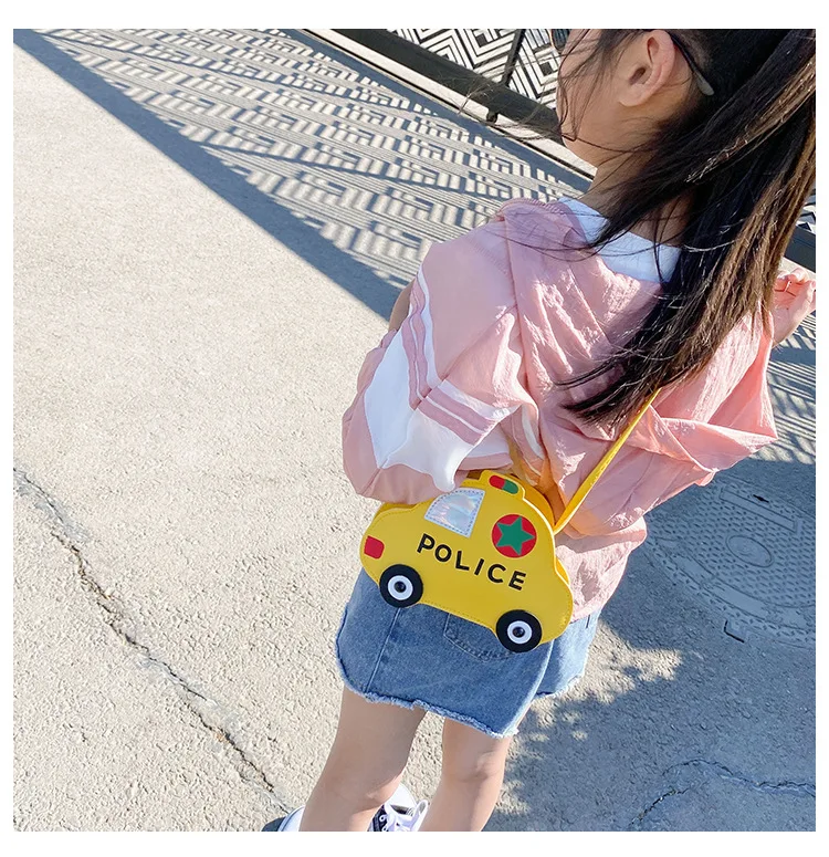 PU Leather Boys Kids Small Shoulder Bags Cute Baby Girls Coin Purse Wallet Handbags Lovely Cartoon Car Children's Messenger Bag