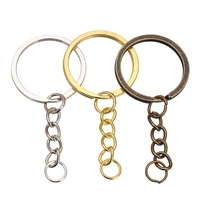 5 20pcslot key chain key ring keychain bronze rhodium gold 28mm long round split keyrings keychain jewelry making wholesale diy