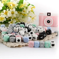silicone letter beads 100200500pcs 12mm english beads letters number for bracelets jewelry diy pacifier chain accessories