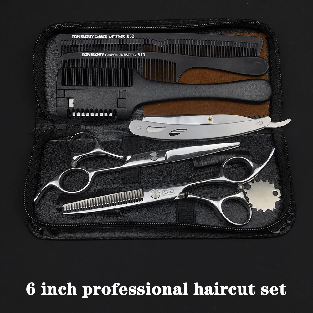

Professional 440c 6 Inch Hair Scissors Set Hair Trimmer Cutting Scissors Barber Thinning Scissors Barbershop Salon haircut set