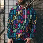 Повседневная Уличная одежда для мужчин и женщин, модная Толстовка яркого цвета с буквенным узором, в стиле хип-хоп, с героями мультфильмов, большого размера, XXS-4XL