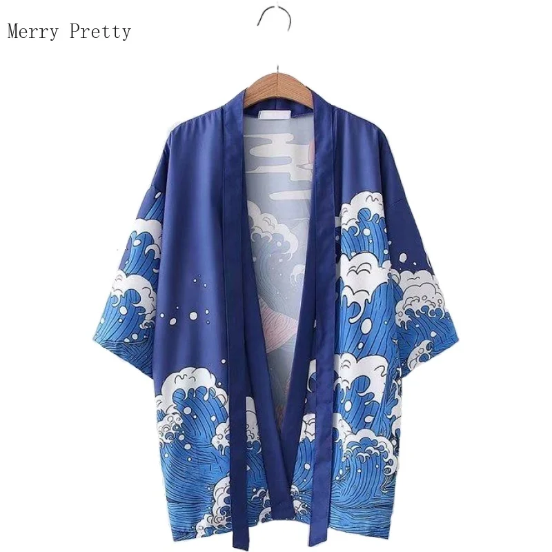 Кардиган с мультяшным принтом Длинная блузка и топы для женщин лето 2020 блузки