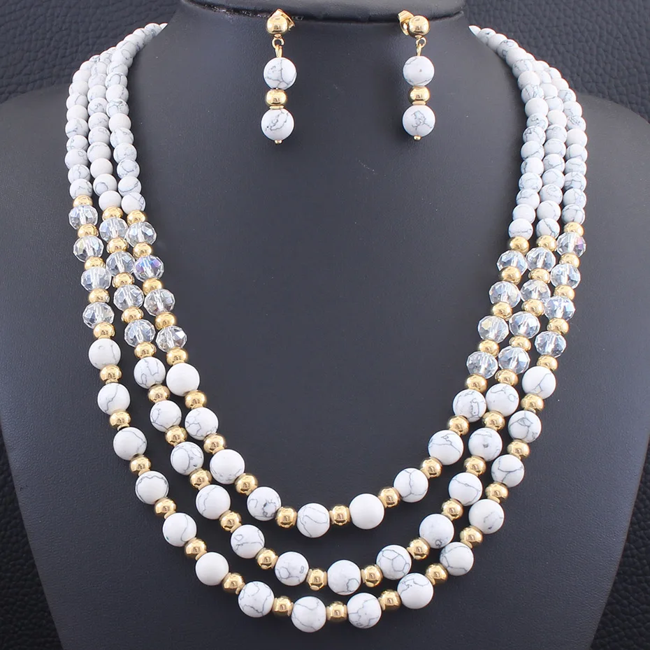 Sweater Ball Necklace &amp Stud Earrings Fashion Stainless Steel Jewelry Sets For Women SEUZAACF | Украшения и аксессуары