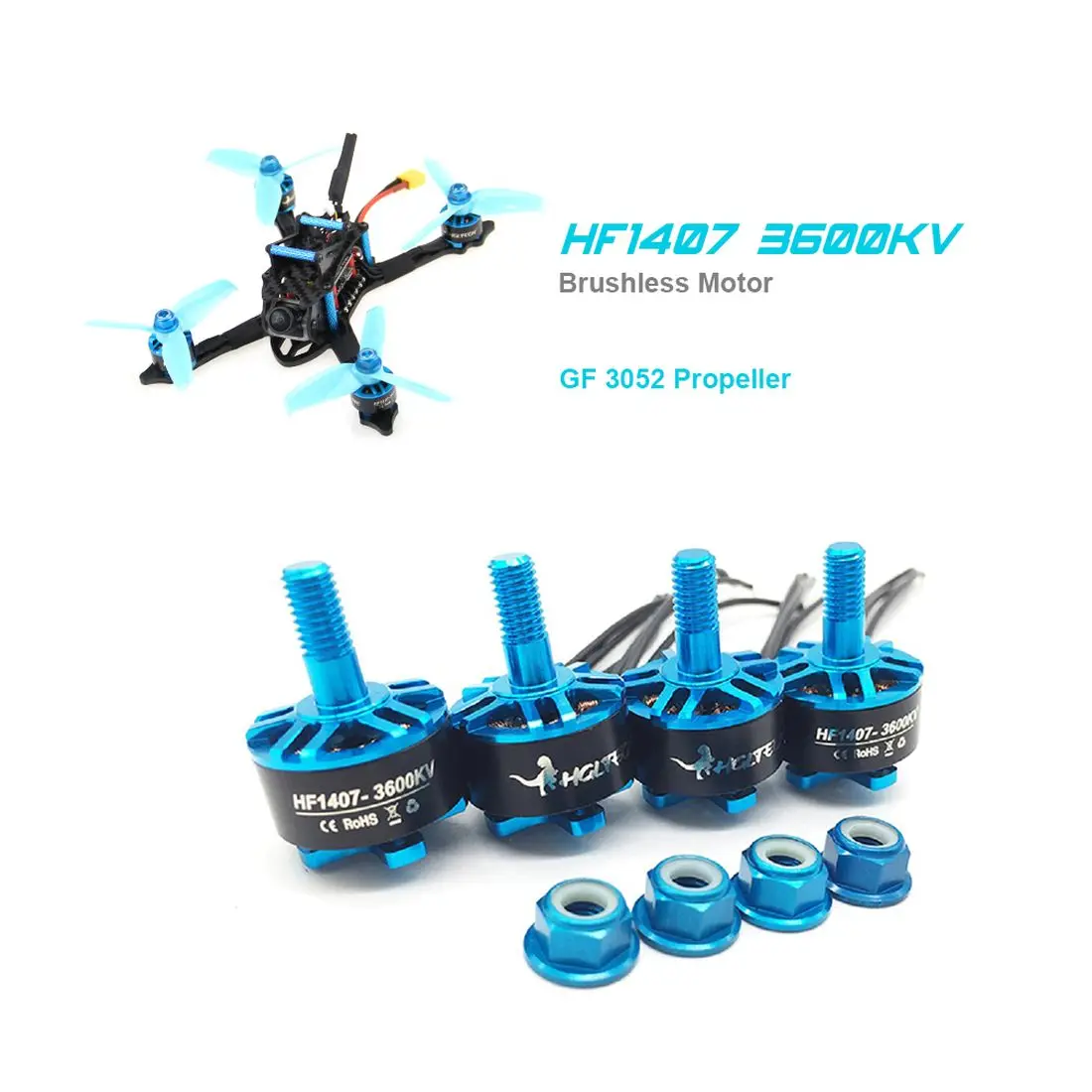 

HGLRC XJB145 V1.2 FPV Racing Drone RC Quadcopter FD F4 Mini Flight Controller 35A 4in1 ESC 1407 3600KV Motor PNP BNF Version
