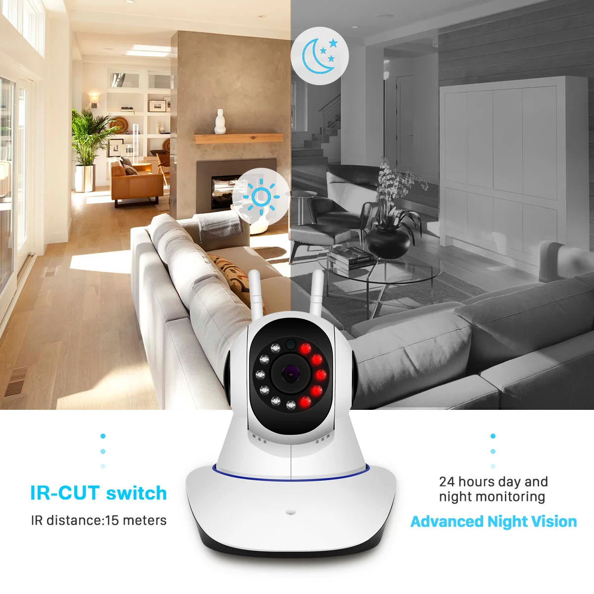 HD 1080P Wifi беспроводная домашняя ip-камера безопасности сеть видеонаблюдения камера наблюдения 15 м ИК ночного видения Детский Монитор besder