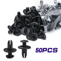 50 pcs plastic rivet black plastic automobile rivet car clip screw car body push fasteners trim for universal vehicles