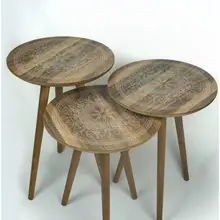 Wooden Decorative Coffee Table Modern Living Room Coffee Dining Ottoman Office Side Laptop Round Breakfast Home Furniture Accessory Free Shipping