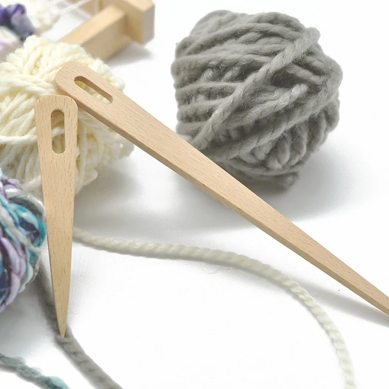 Hot Sale Diy Wooden Weaving Loom Tools Tapestry Darning Big Eye Yarn Knitting Needles Needlework Crafts Sewing Needle Tool 5pcs | Дом и сад
