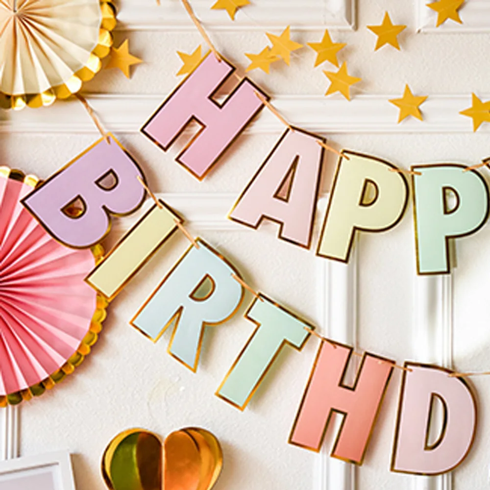1 Набор С Днем Рождения декоративный баннер с надписью Baby Shower Украшения для дня