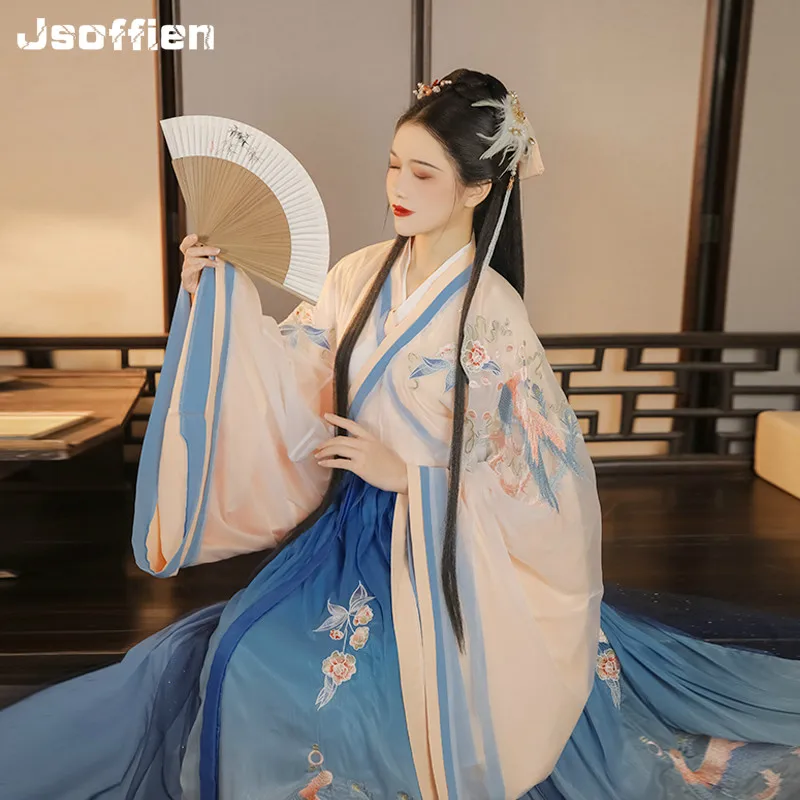 Original Woman Hanfu Chinese Traditional Han Dynasty Princess Costume Vestidos Phoenix Fairy Dress Lady Stage Cosplay Dance Wear