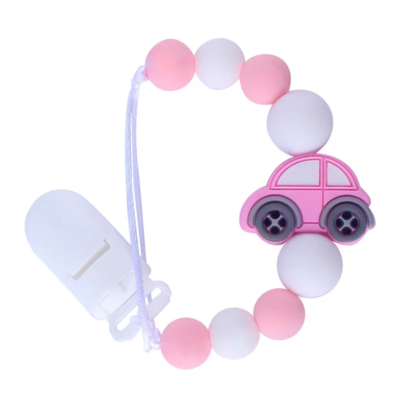 

Hot Sale Creative Baby Molars Silicone Beads Pacifier Clip Chain Silicone Car Teether Anti-lost Chain Baby Teether Gifts