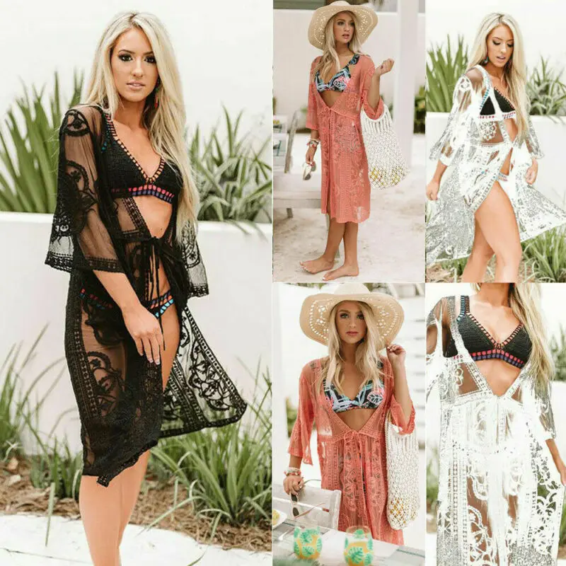 Летнее женское платье сексуальное кружевное свободное модное пляжное Сетчатое