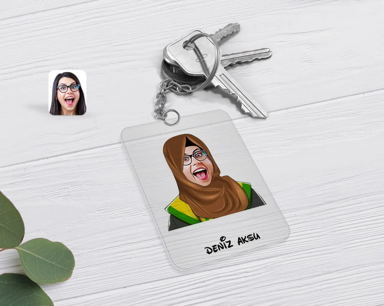 

Personalized Women 'S Arabic Teacher Caricature Of Transparent Plexiglass Anahtarlık-3