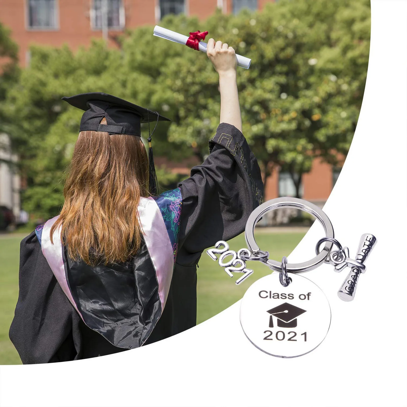 

2021 Graduation Keychain Souvenir Stainless Steel Key Rings Graduation Gift Graduation Ceremony Classmates Friends Gifts#H